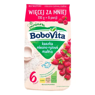 BoboVita Kaszka mleczno-ryżowa malina po 6 miesiącu 330 g