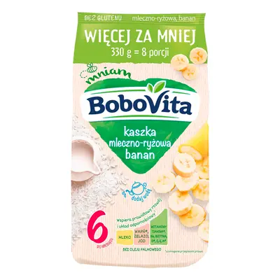 BoboVita Kaszka mleczno-ryżowa banan po 6 miesiącu 330 g