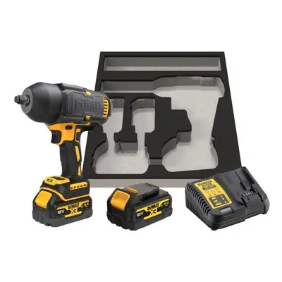 Akumulatorowy klucz udarowy 1/2", z gumową osłoną głowicy, 1396Nm, 18V Li-lon 2x5,0Ah, DeWalt DC