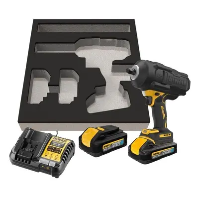 Akumulatorowy klucz udarowy 1/2", 1626Nm z gumową osłoną 18V Li-lon 2x5,0Ah POWERSTACK, DeWalt D