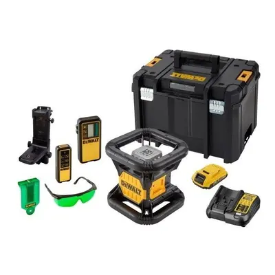 Akumulatorowy laser obrotowy 80/600m z wiązką zieloną, 18V Li-Ion 1x2,0Ah, DeWalt DCE079D1G-QW