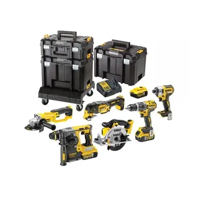 Zestaw Combo 6 narzędzi akumulatorowych 18V Li-Ion 3x5,0Ah, 3 kufry TSTAK, DeWalt DCK654P3T-QW