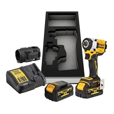 Akumulatorowy klucz udarowy 1/2" z gumową osłoną głowicy, 406Nm, 18V XR,2x5,0Ah, Li-Ion, DeWalt 