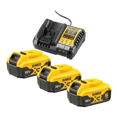 Zestaw 3 akumulatorów 18V Li-Ion 5,0Ah + ładowarka, DeWalt DCB1104P3-QW