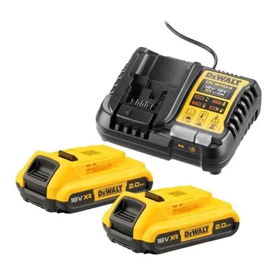 Zestaw 2 akumulatorów 18V Li-Ion 2,0Ah + ładowarka, DeWALT DCB1104D2-QW