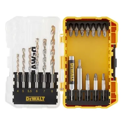 Zestaw 19 szt. końcówek 1/4" i wierteł do betonu, SMALL TOUGH CASE+, DeWALT DT70712-QZ