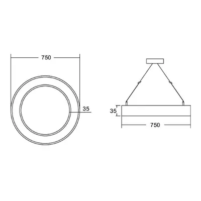 BRUMBERG Biro Circle Ring3.5 direct Ø 75 cm DALI czarny 830