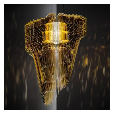 Lampa wisząca Slamp Aria M, złota, Ø 60 cm