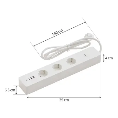 LUUMR Inteligentna listwa zasilająca Lykka, EU, USB, WiFi, Tuya