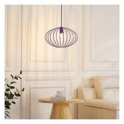 Lampa wisząca Lindby Maivi, fioletowy, 40 cm, żelazo, klatka