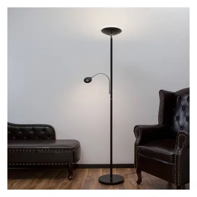 Lampa stojąca LED Malea z lampką do czytania, czarny