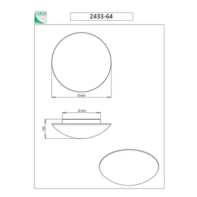 Lampa sufitowa Pandora, Ø 46 cm, szkło, biały