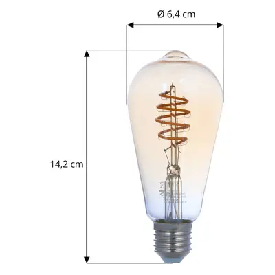 LUUMR Inteligentna żarówka LED E27 ST64 bursztynowa 4,9W Tuya WLAN