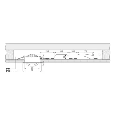 Lampa sufitowa wpuszczana LED Dione, IP44, czarny, ściemniany do ciepłego