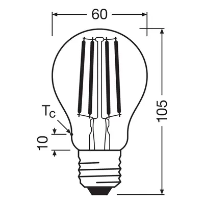 OSRAM żarówka LED E27 7,2W filament 2700K 1521lm 2-pack