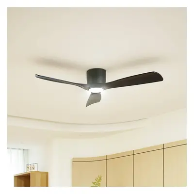 Wentylator sufitowy LED Lucande Smart Moneno, czarny, DC, Tuya