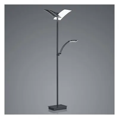 Lampa stojąca LED Dual z lampką, czarna