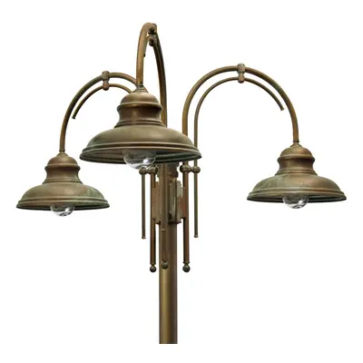 Lampa na maszt Luca mosiądz antyczna miedź 3-pkt.