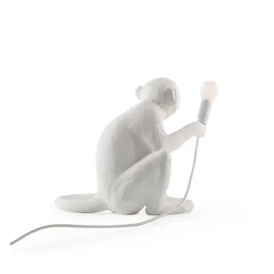 Lampa tarasowa LED Monkey Lamp, biała, siedząca