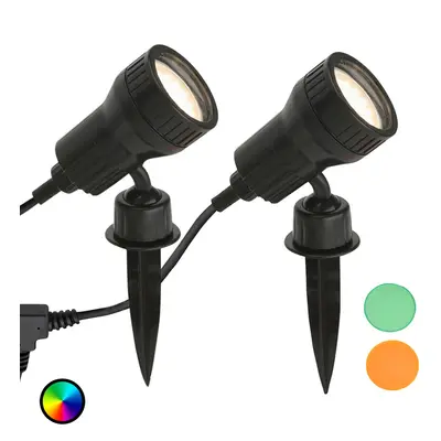 Zestaw 2 lamp z grotem ziemnym LED Terra z kolorowymi filtrami