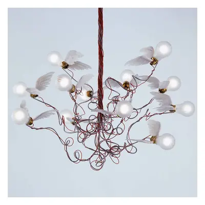 Ingo Maurer Birdie - lampa wisząca, kabel czerwony