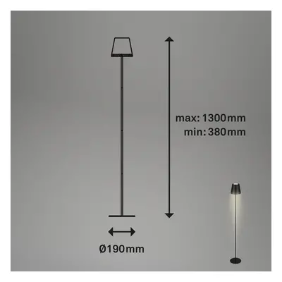Akumulatorowa lampa stojąca LED Kiki, 3000K, czarna, IP44