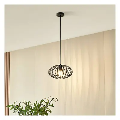 Lampa wisząca Lindby Maivi, czarna, 30 cm, żelazo, klatka