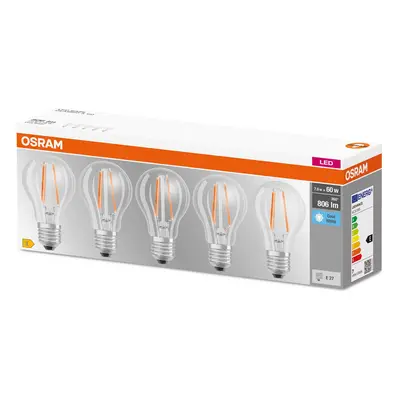 OSRAM żarówka LED E27 Base CL A 7W 4 000 K 5 szt.