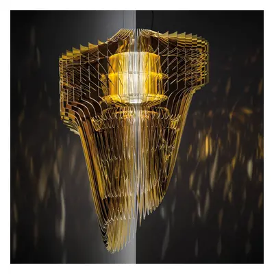 Lampa wisząca Slamp Aria S, złota, Ø 50 cm