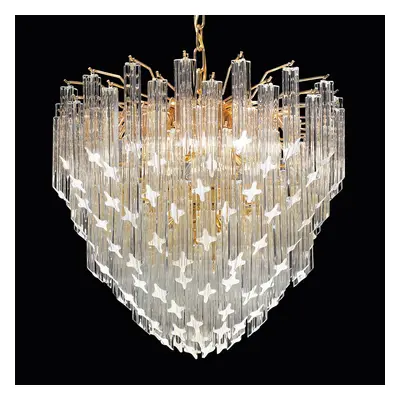Lampa wisząca Pioggia, pozłacana 24 karaty, Ø 55cm