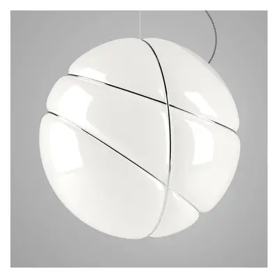 Fabbian Armilla szklana lampa wisząca biała, chrom