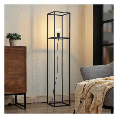 Lampa podłogowa Lindby Jordana, stelaż, czarny, 1-punktowa.