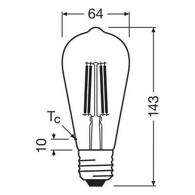 Żarówka LED OSRAM Edison E27 2,2W Filament 2 700K