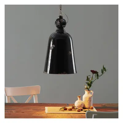 Lampa wisząca vintage C1745, stożkowa, czarna