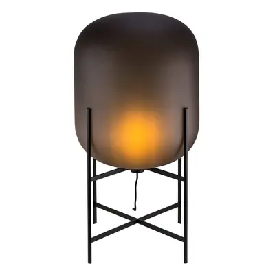Pulpo lampa stojąca Oda Medium, dymny szary trawiony/czarny, 85cm