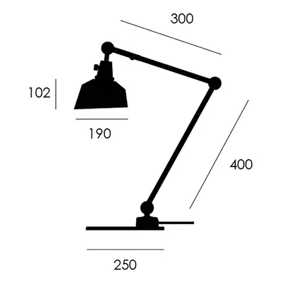 Midgard modular TYP 551 lampa stołowa czarna 60 cm