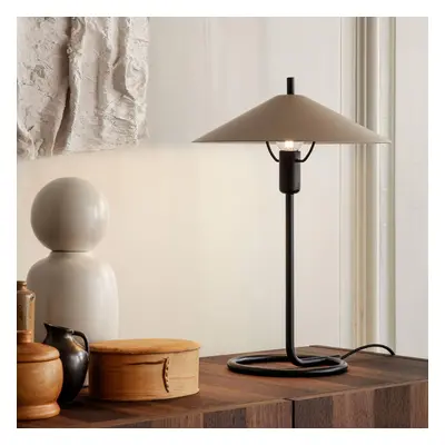 Lampa stołowa ferm LIVING Filo, beżowa, okrągła, żelazo, 43 cm