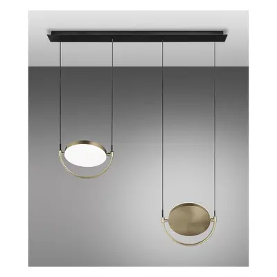 Żyrandol LED Giotto, 2-pkt., oddzielny, złoty