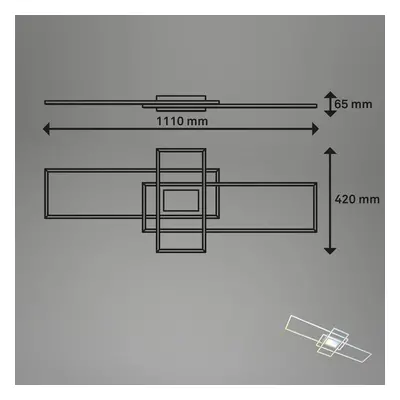 Inteligentna lampa sufitowa LED Ram, kolor aluminium, CCT, pilot