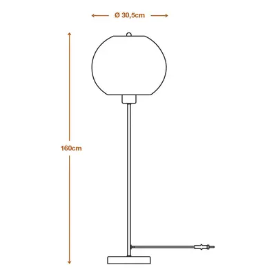 LEDVANCE lampa stojąca Ball wysokość 116 cm, brązowa, tektura falista, E27