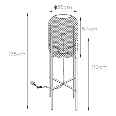 Lampa stojąca Mesh na czterech nogach, złota