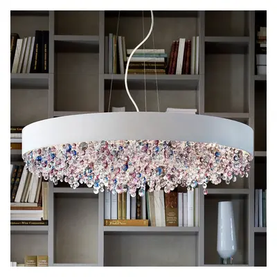 Lampa wisząca Ola S6 90 białe/kolorowe kryształy