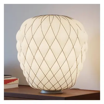 Designerska lampa stołowa Pinecone, mleczne szkło
