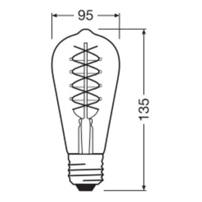 OSRAM LED Vintage 1906 Edison, złota, E27, 4,8 W, 822, ściemniana.