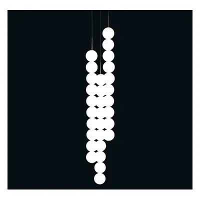 Lampa wisząca Terzani Abacus, mosiądz, 3x10 kloszy