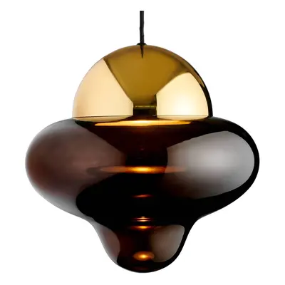 Lampa wisząca LED Nutty XL, kolor brązowy / złoty, Ø 30 cm, szkło