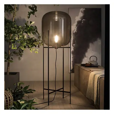 Pulpo lampa stojąca Oda Big, dymny szary/czarny, wysokość 140 cm