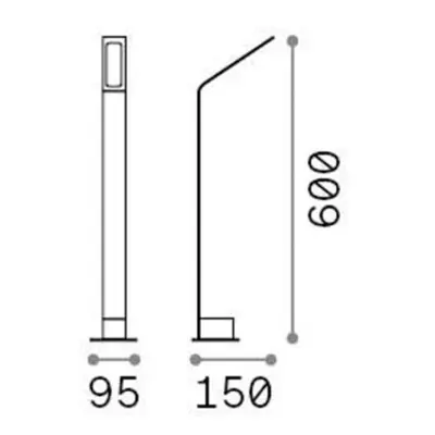 Słupek ogrodowy LED Ideal Lux czarny 4000 K wysokość 60 cm aluminium