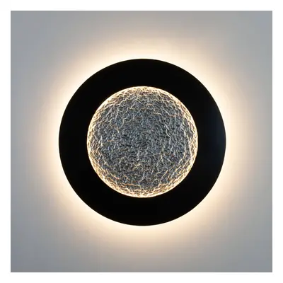 Kinkiet LED Luna Pietra, brązowo-czarny/srebrny, Ø 80 cm