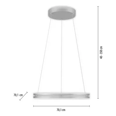 PURE LED żyrandol aluminiowy E-Loop Ø 70 cm Aluminium CCT